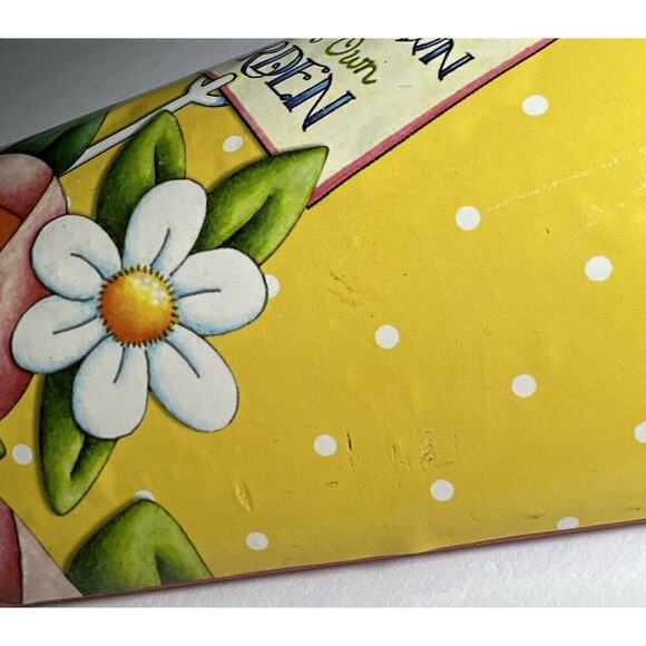 Mary‎ Engelbreit ME Flower Garden Metal Half Pail Vase Wall Table Decor 10” - Picture 6 of 14